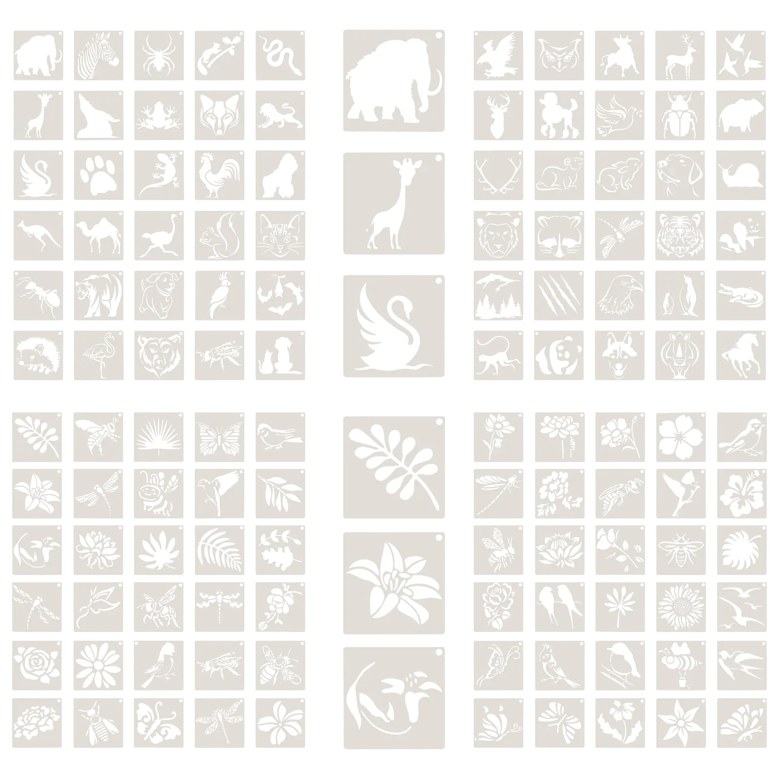 

120 Sheets of Painting Stencils Animals Flowers Templates Drawing Stencils Painting Tools