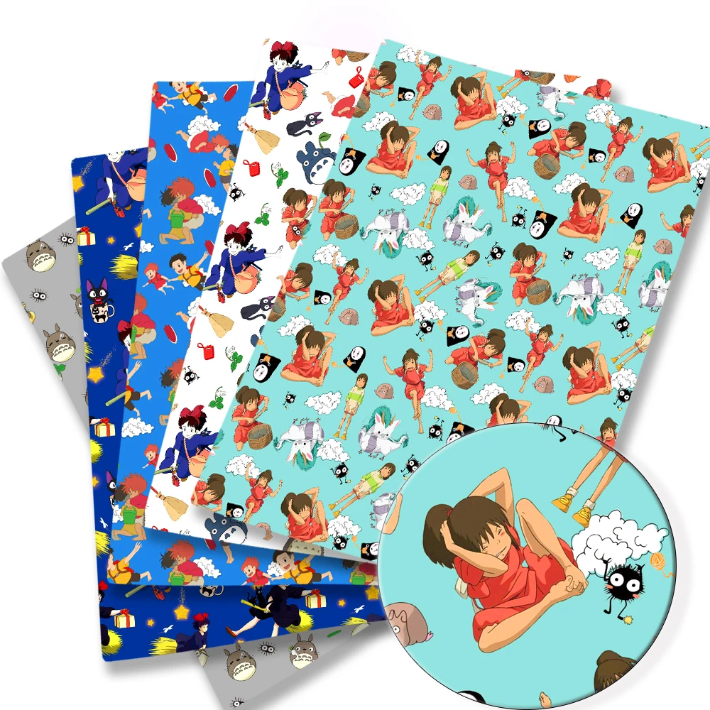 

140x50CM Ghibli DIY Totoro Cartoon Polyester cotton Fabric Patchwork Tissue Kid Home Textile Sewing Doll Dress Curtain