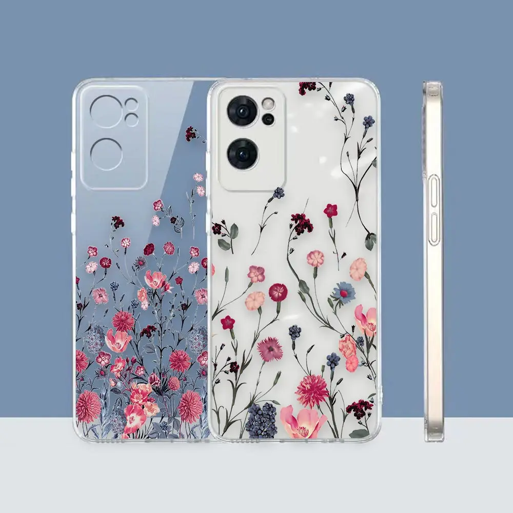 

Clear Phone Case RENO7 Cover For OPPO RENO 7 6 4 4F F21 7 6 6Z 5 5F 3 2Z FIND X5 X X3 PRO LITE 5G 4G Case Small Romantic Flowers