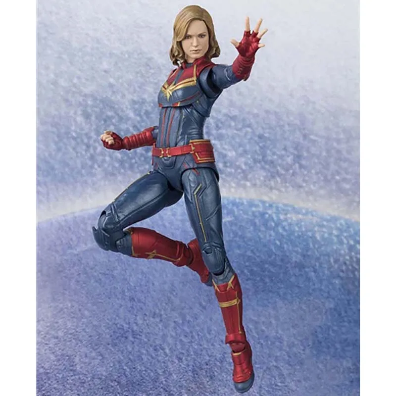 

Disney Shf Marvel Avengers Captain Marvel Action Figure Model Toys Articulated Joint movable Collectable Model Toy Gift