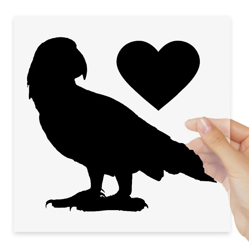 Африканский серый попугай с сердцем Pitbull автомобильные наклейки с собаками мотоциклетная наклейка водонепроницаемое ветровое стекло автомобильные аксессуары # S90151