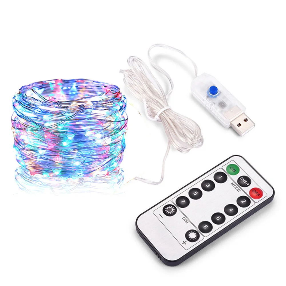 

Outdoor String Light Remote Control Chain Home Fairy Portable Copper Wire Holiday Decoration Energy Saving Romantic Night