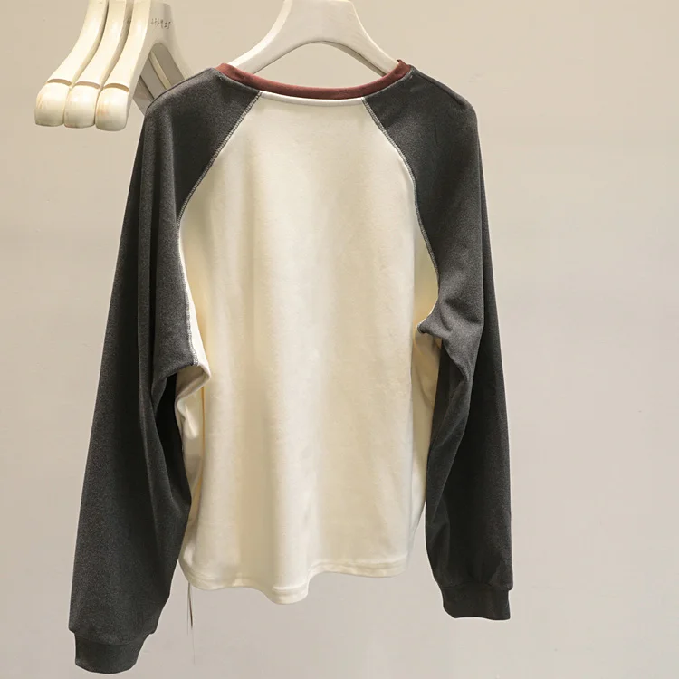 Закройте глаза ~ Австралийская бархатная рубашка контрастного цвета с рукавами