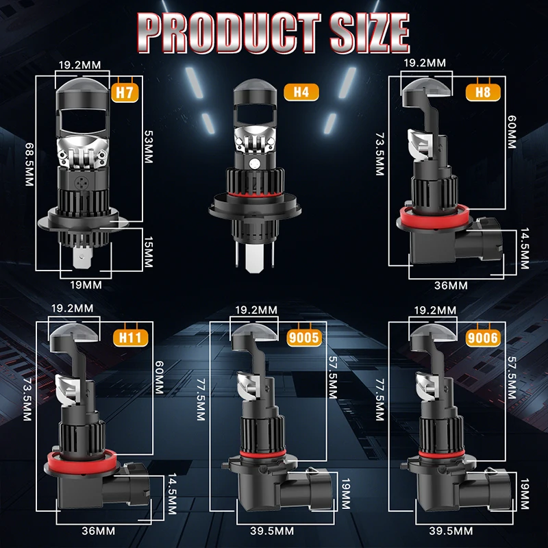 2 шт. беспроводные автомобильные лампы с вентилятором 1000 Вт 9005 лм