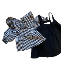 2022 spring new fashion comfortable casual suits korean kids clothing girls cute suits shirts tank tops skirts boutique