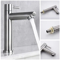 1pc stainless steel faucet tap single cold quick open type water suitable for bathroom washbasin faucet tap kitchen