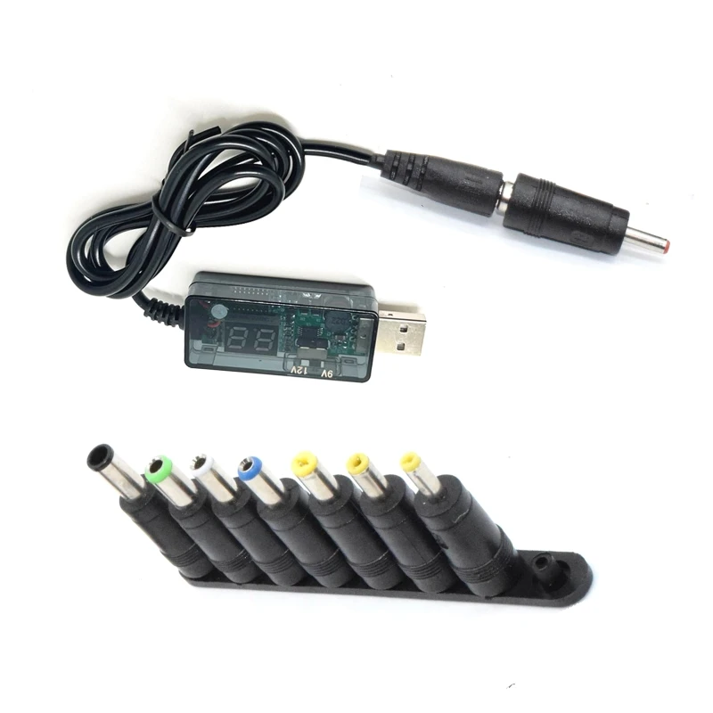 Фото Кабель питания с USB на 5 в постоянного тока, 12 В, 9 В, адаптер с USB на разъем постоянного тока, провод Usb, ускоритель питания для маршрутизатора 2,1x5,5 мм, 8 адаптеров постоянного тока 87HC №4
