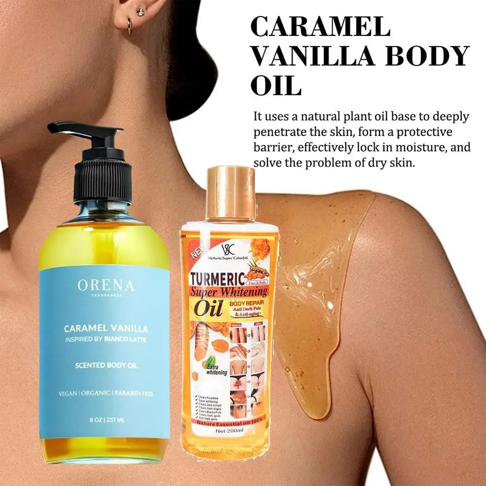 Масло для тела с куркумой/карамельным ванильным ароматом глубоко питающее