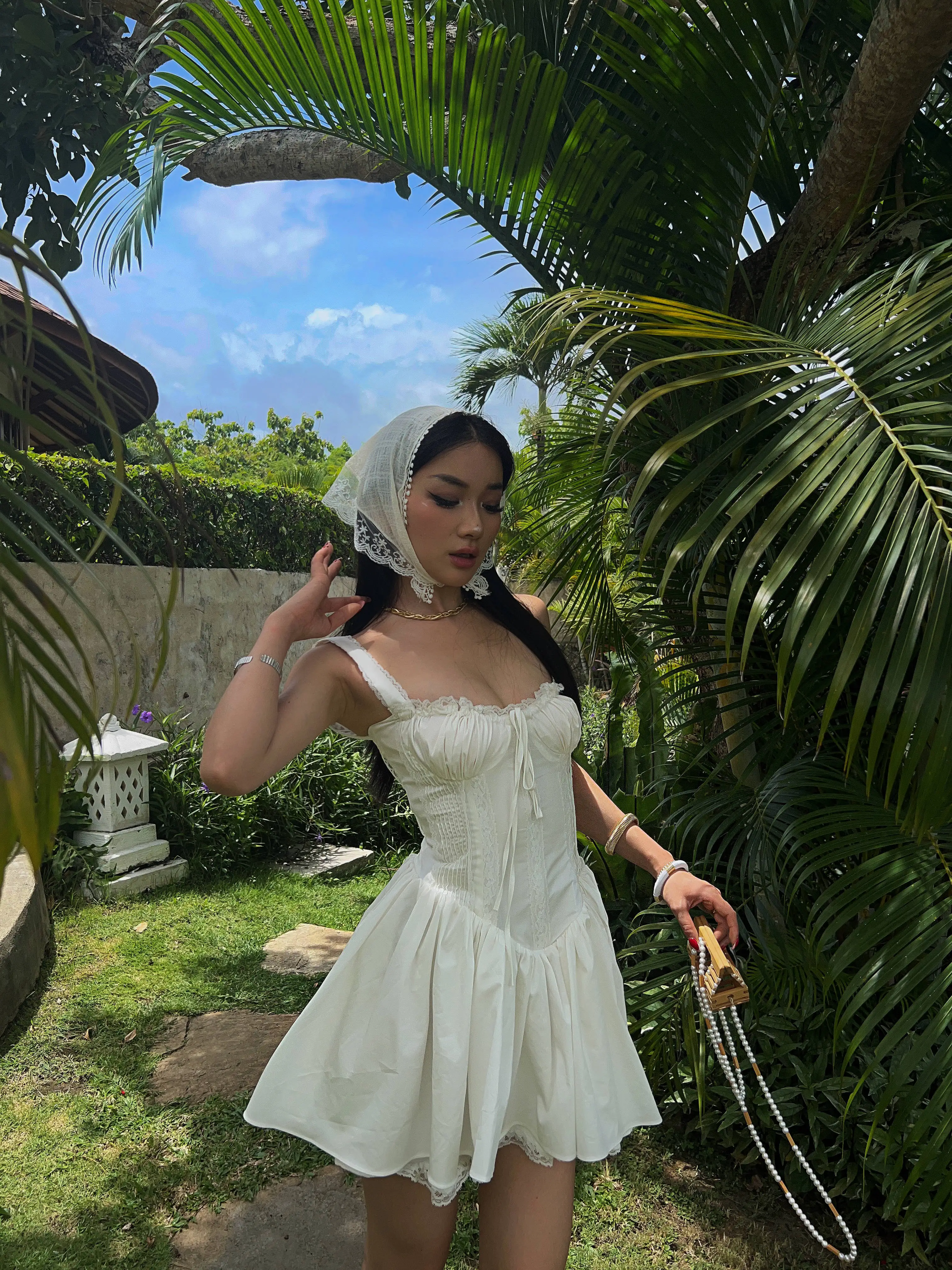 Женское летнее мини-платье Pietra Creamy Dream с кружевным корсетом Toskania Serenade Milkmaid