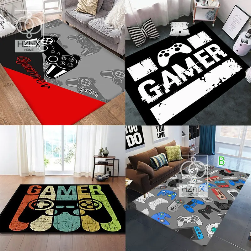 

Gamer-Popular Entrance Carpet Door Mat 3D Pattern Printing Carpet Rug Home Room Bedroom Decor Anime Furry Rug Children Carpet