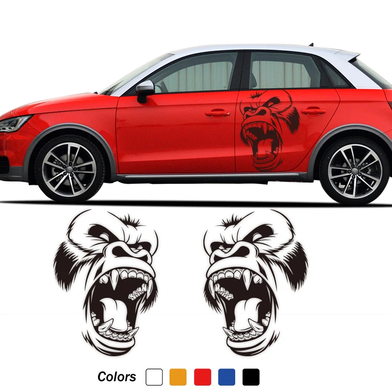 

Классные наклейки с животными на дверь автомобиля Gorilla Design, украшение KingKong, автомобильные виниловые наклейки для peugeot 2008,bmw f20,ford fiesta,opel