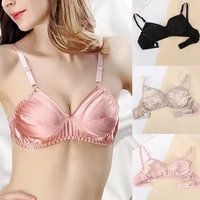 100 mulberry silk bra female sexy push up brassiere breathable smooth comfortable real silk underwear solid color bralette