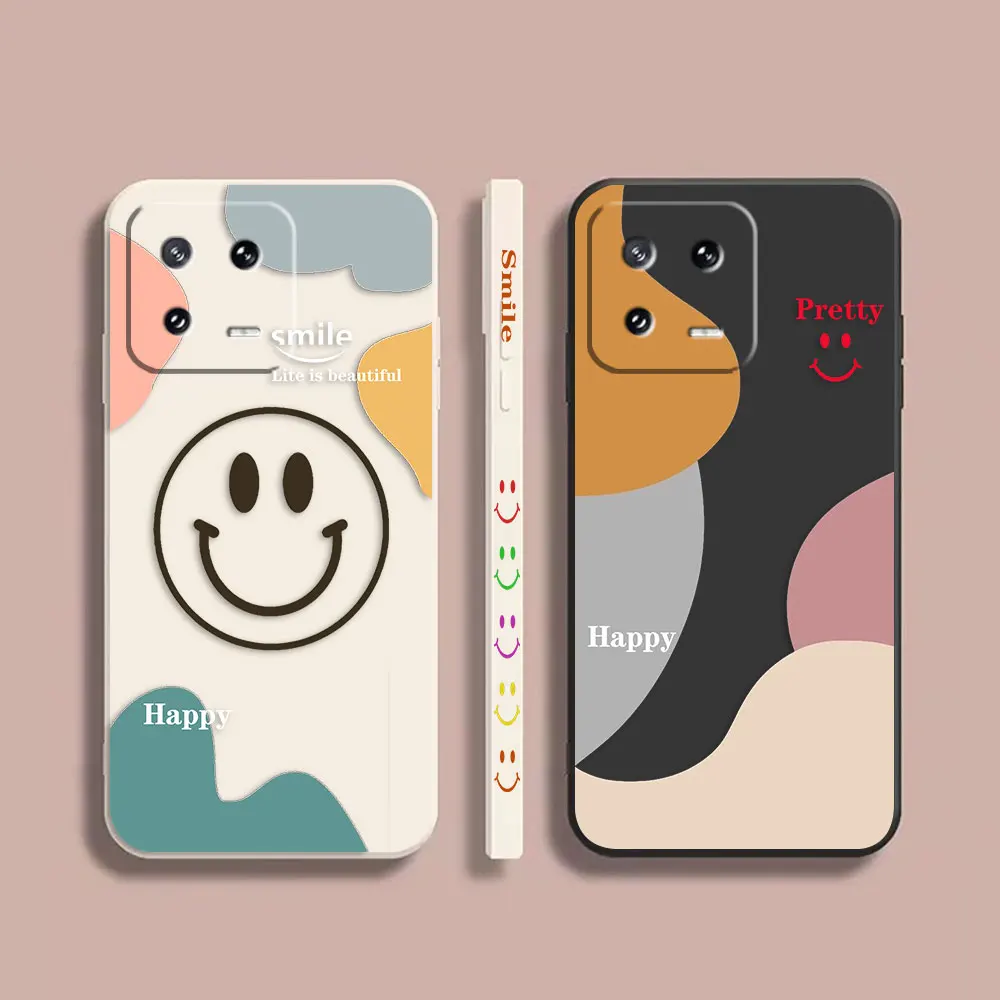 

Case For Xiaomi PCOO F3 F4 F5 M3 M4 M5 X3 X4 X5 MIX 3 4 Black Shark 4 5 GT Pro 4G 5G Case Funda Shell Happy Pretty Smiling Face