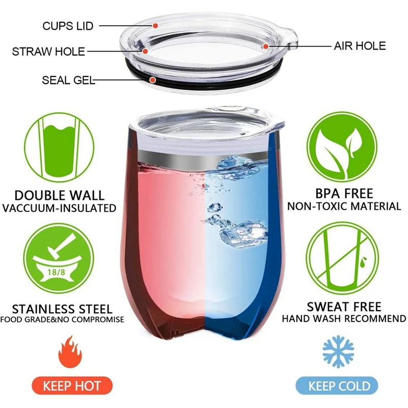 Набор стаканов для вина из нержавеющей стали объемом 12 унций пенсионные Подарки