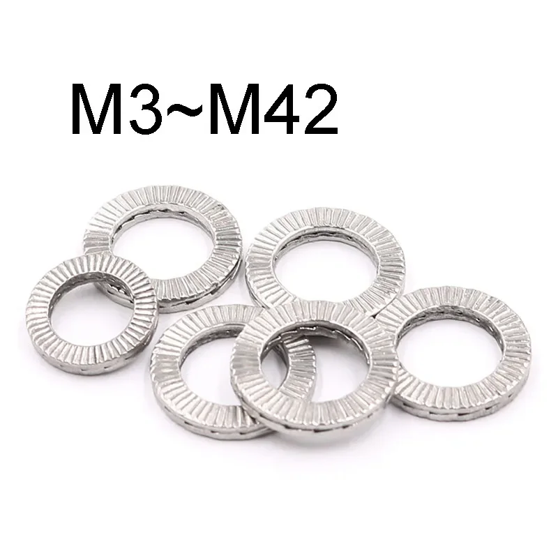 Двухстоечные самоблокирующиеся шайбы 1 ~ 5 шт. Φ M14 M16 M18 M42 304/316 из нержавеющей стали