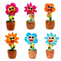howplay electric toys singing and dancing flowers sunflowers playing saxophone funny gifts plush music kids toys for children