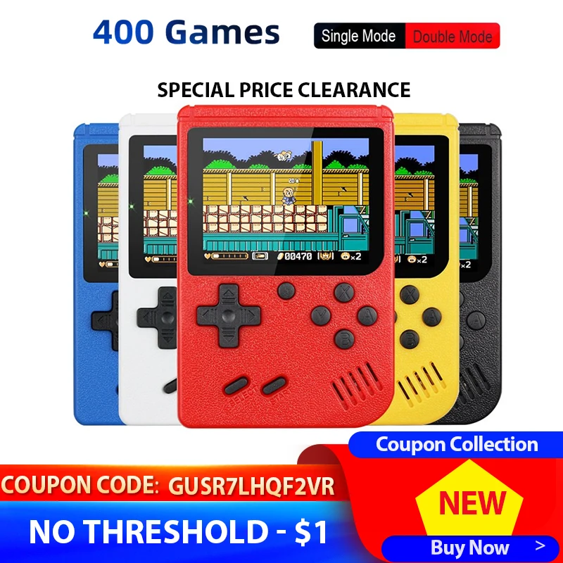 

Retro Portable Mini Handheld Video Game Console 3.0 Inch Color Lcd Screen Built-in 400 Games Mini Handheld Player for Kids Gift