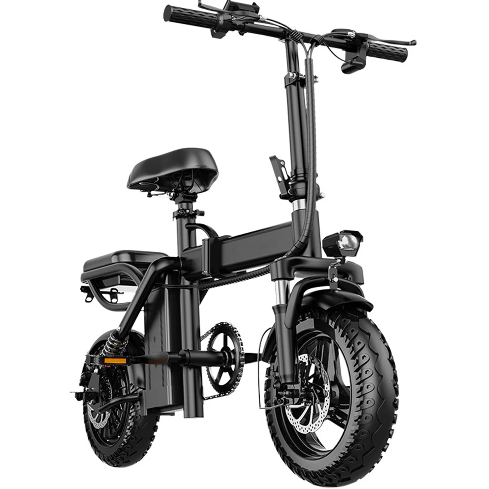 

Electric Bicycle 14 Inch Electric Bicycle Lithium Battery Foldable High Carbon Steel Frame Strong And Stable Double Disc Brake