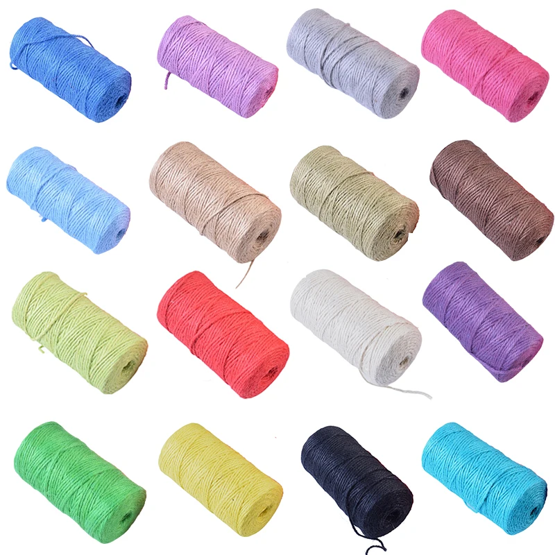 

100m Natural Jute Baker Twine Burlap String Hemp Rope Party Wedding Gift Wrapping Cords Thread DIY Scrapbooking Florists Craft