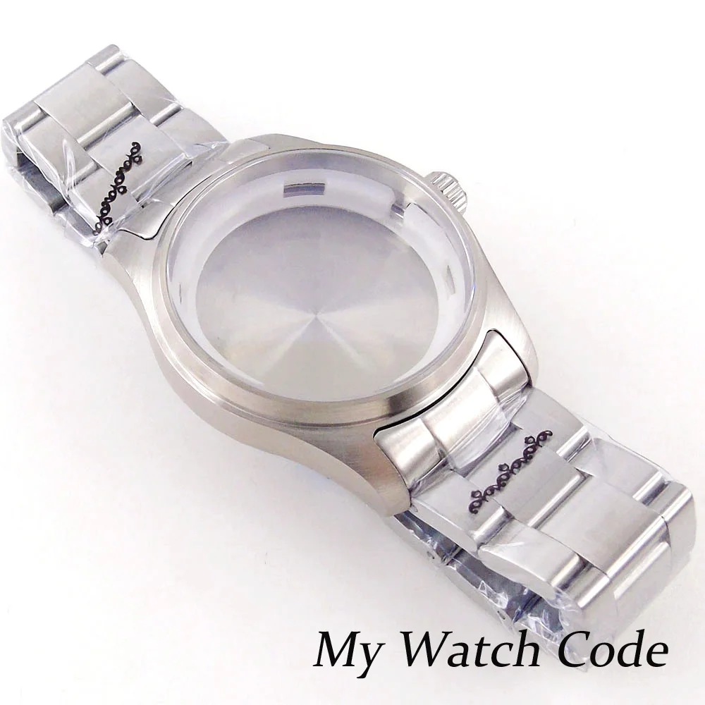 for NH35A NH36A NH34 39mm Pilot Steel Watch Case Parts for Watch Mod Flat Sapphire Crystal Watch Accessories