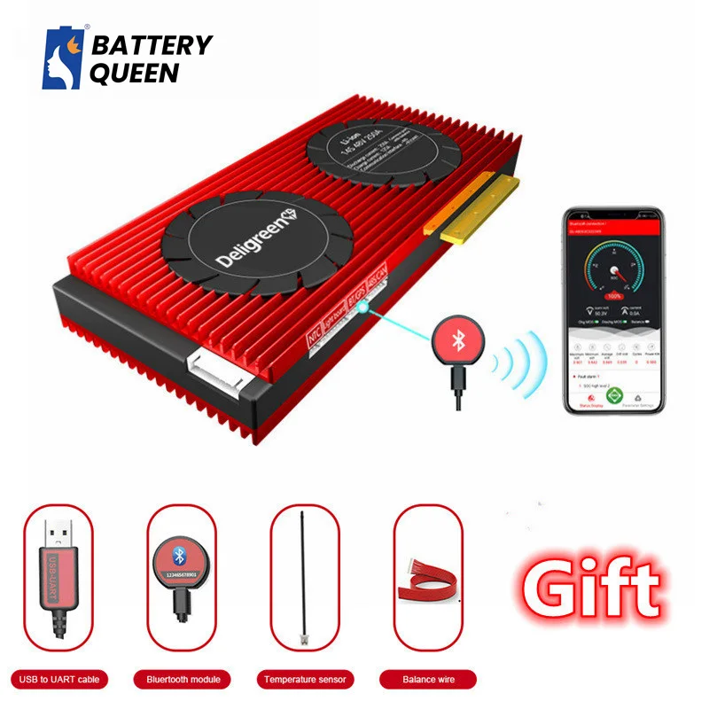 

LiFePO4 Smart BMS 4S 250A 8S 16S 200A Bluetooth for 12V Battery Pack 16S 250A BMS for LiFePO4 48V Battery Pack Daly BMS Smart