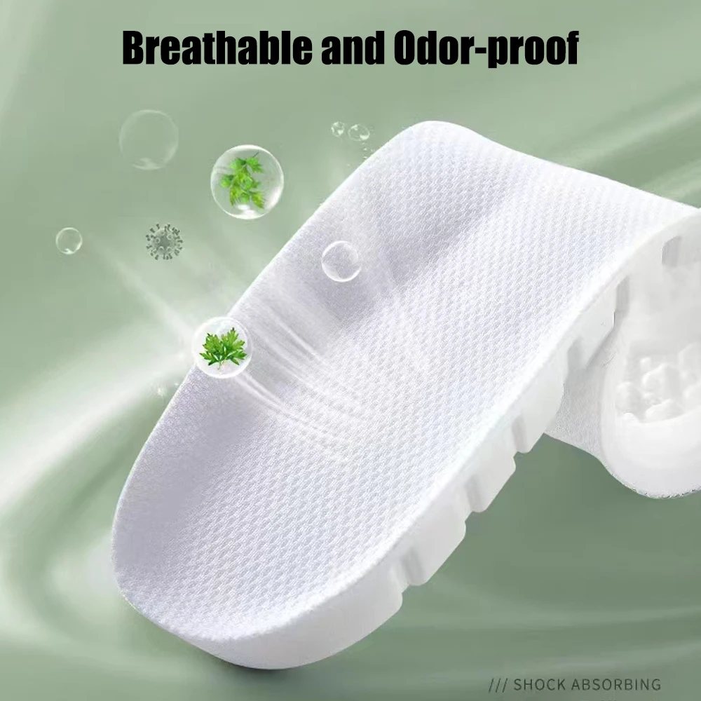 Soft Latex Sport Insoles for Shoes Men High Elastic Shock Absorption Shoe Cushion Feet Arch Support Orthopedic Insoles Women