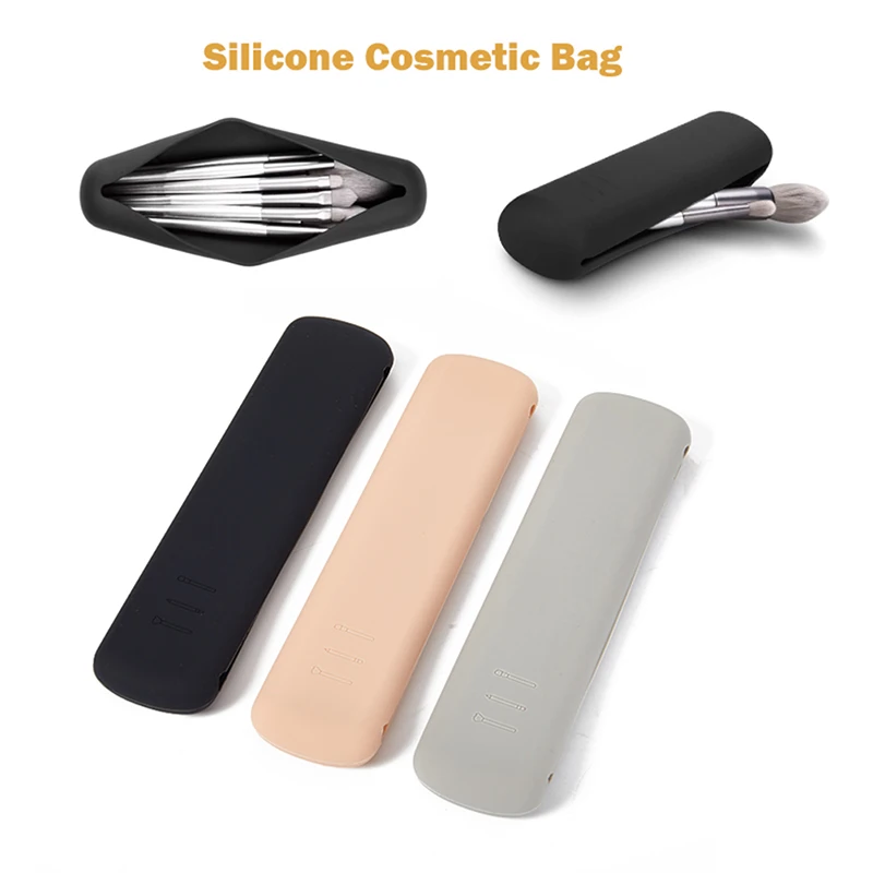 

1PC Silicone Cosmetic Bag Women Portable Travel Wash Makeup Brush Case Beauty Organizer Toiletry Make Up Kit Box