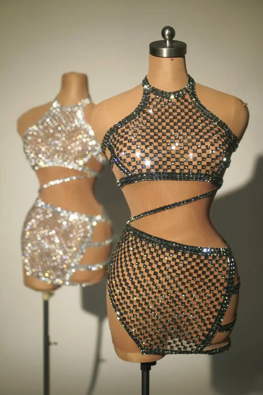 Модный костюм певицы для сценического шоу сексуальное мини-платье ночного клуба