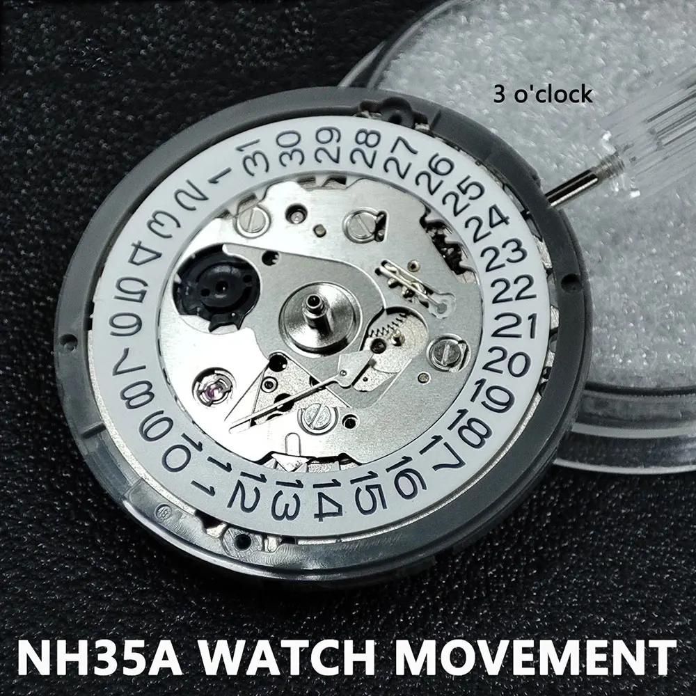 

Japan Original NH35/NH35A Mechanical Movement with white Date Window Luxury Automatic Watch Movt Replace Kit High Accuracy
