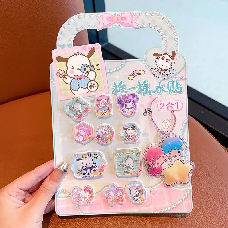 Sanrio Hello Kitty Kuromi My Melody встряхивающие зыбучие пески наклейки на воду детские