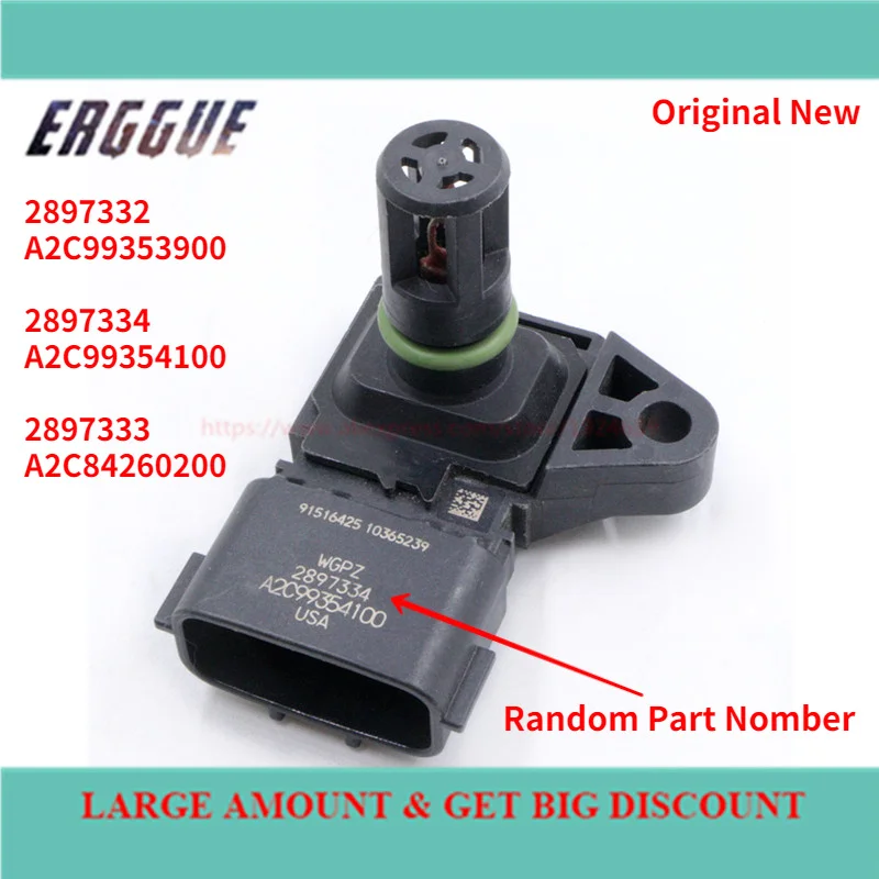 

New OEM 2897332 2897334 2897333 A2C99353900 A2C99354100 A2C84260200 Fuel Pressure MAP Sensor For Cummins M11 ISC ISL ISM ISX ISB