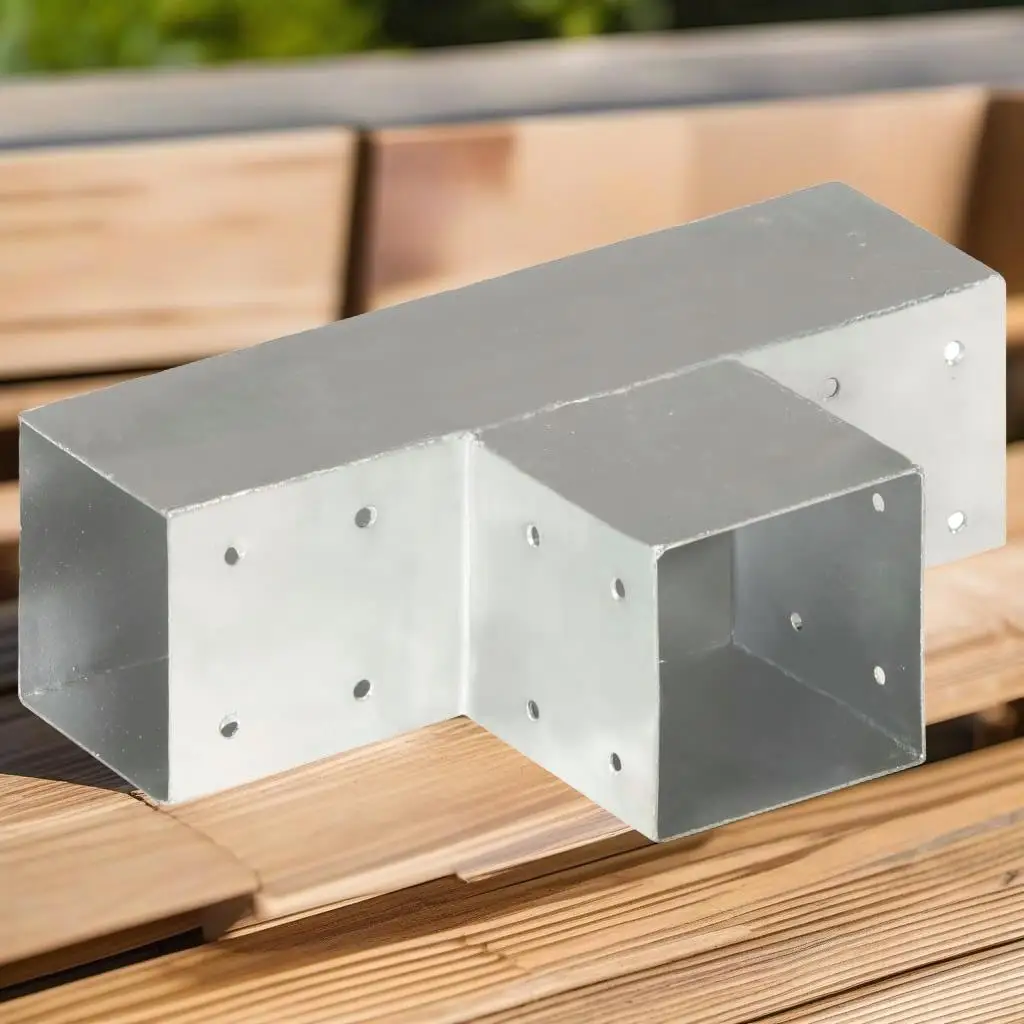 4шт Т-образные оцинкованные металлические соединители 91x91 мм для надежного