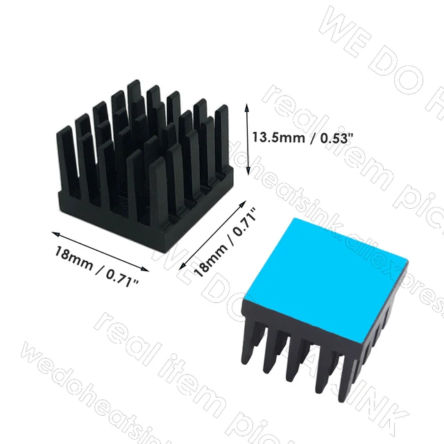 Черный радиатор-радиатор 18x18x13,5 мм, радиатор для процессора, GPU, VGA, RAM, V RAM, VRM, IC-модуль, печатная плата с предварительно применяемой термолентой