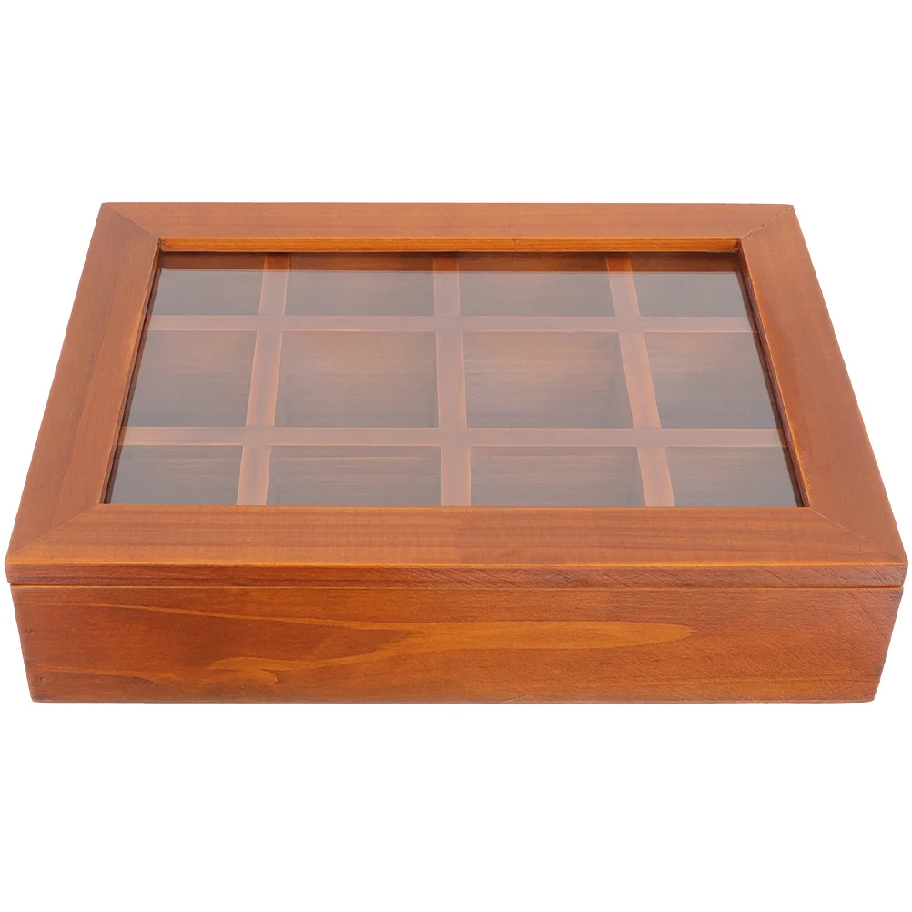 

Retro Decor Wooden Jewelry Organizer Lattice Display Case Storage Ring Trinket Holder