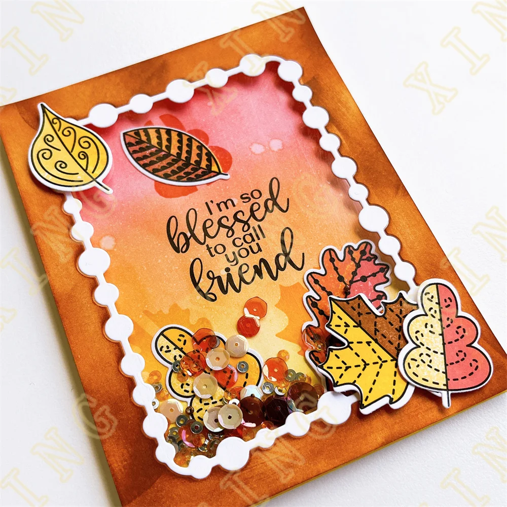 Листья Lotsa в горошек рамка предложения новые металлические штампы украшение для