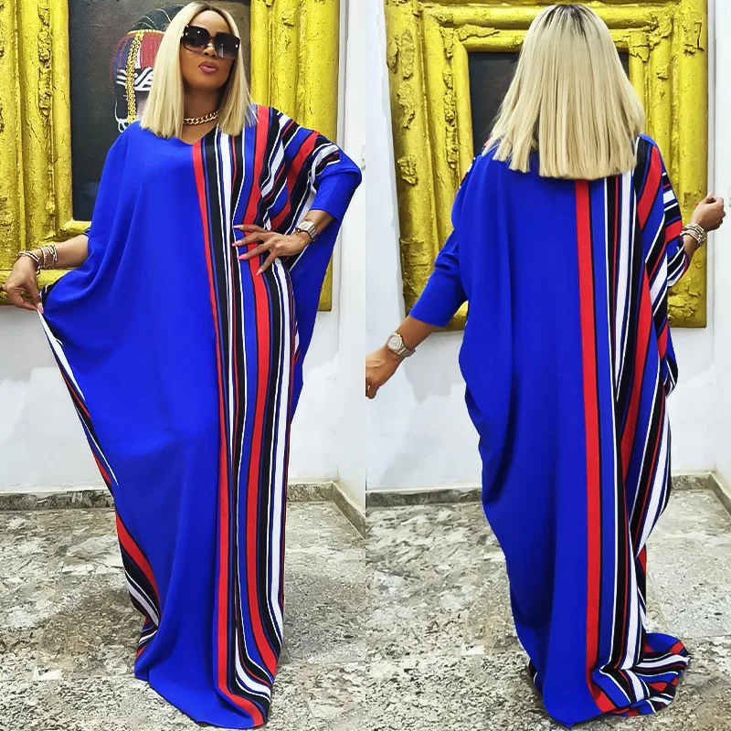 

African Print Dresses for Women Dashiki Evening Party Maxi Long Dress Kaftan Abaya Robe Plus Size Boubou Africain Djellaba Femme