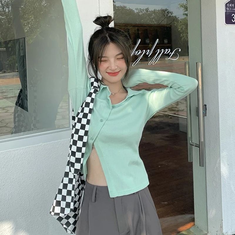 

V-neck women's spring, autumn and winter wear all-match jacket, long-sleeved pullover short jacket, outer wear women's casual