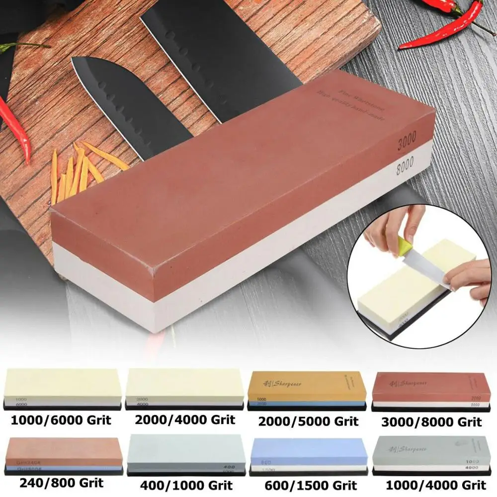 

Professional Knife Sharpener Whetstone Sharpening Stones grinding stone water stone kitchen Tool 2-IN-1 240 600 1000 3000 grit