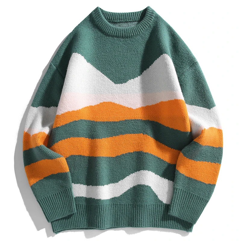 

Men's Striped Sweaters Spring Autumn Winter Clothes 2022 Pull OverSized 3XL Korea Style Casual Standard Pullovers
