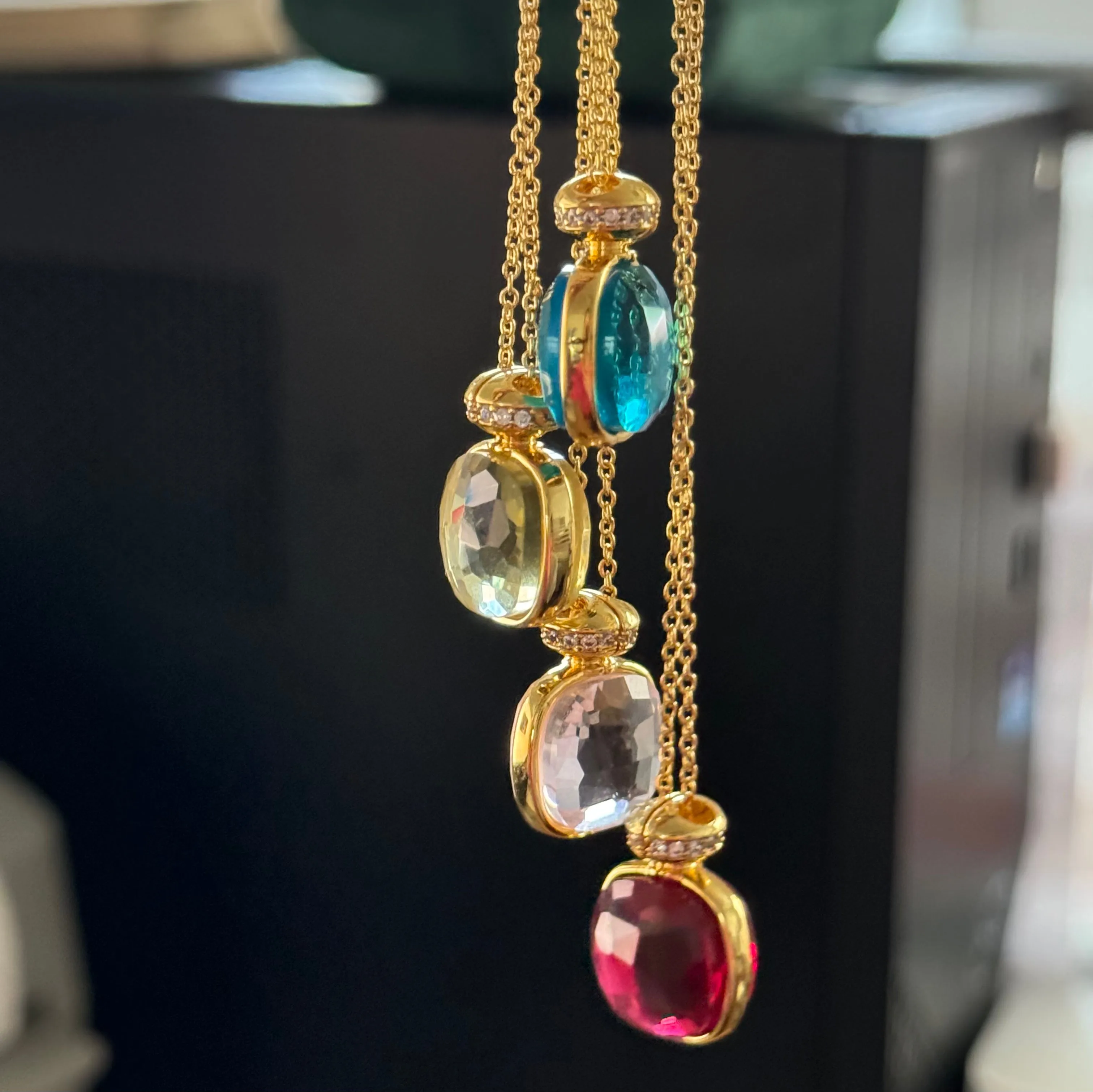 Ожерелье с подвеской Nudo для женщин инкрустация цирконом синим топазом форма