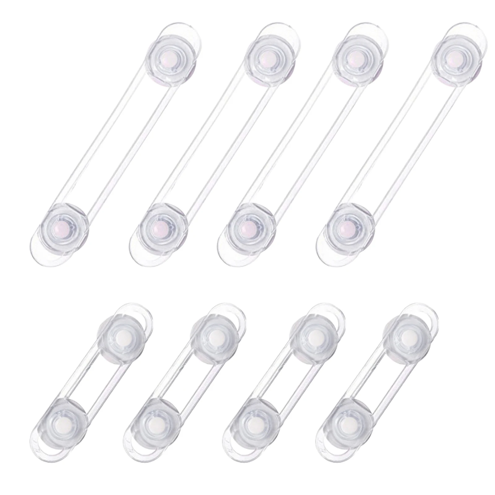 

8pcs Oven Toilet Drawer Child Safety Lock Self Adhesive Transparent Fridge Punch Free Multifunctional Cabinet Door Anti-pinch