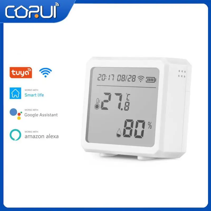 

Умный датчик температуры и влажности CORUI Tuya, Wi-Fi термометр Zigbee с ЖК-дисплеем и поддержкой Alexa и Google Assistant