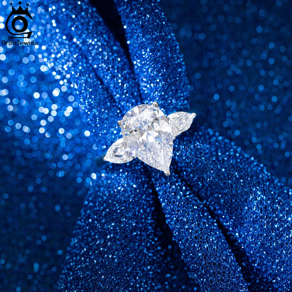 ORSA JEWELS Стерлинговое серебро 925 пробы Прозрачное кольцо с цирконием Premiun 8A