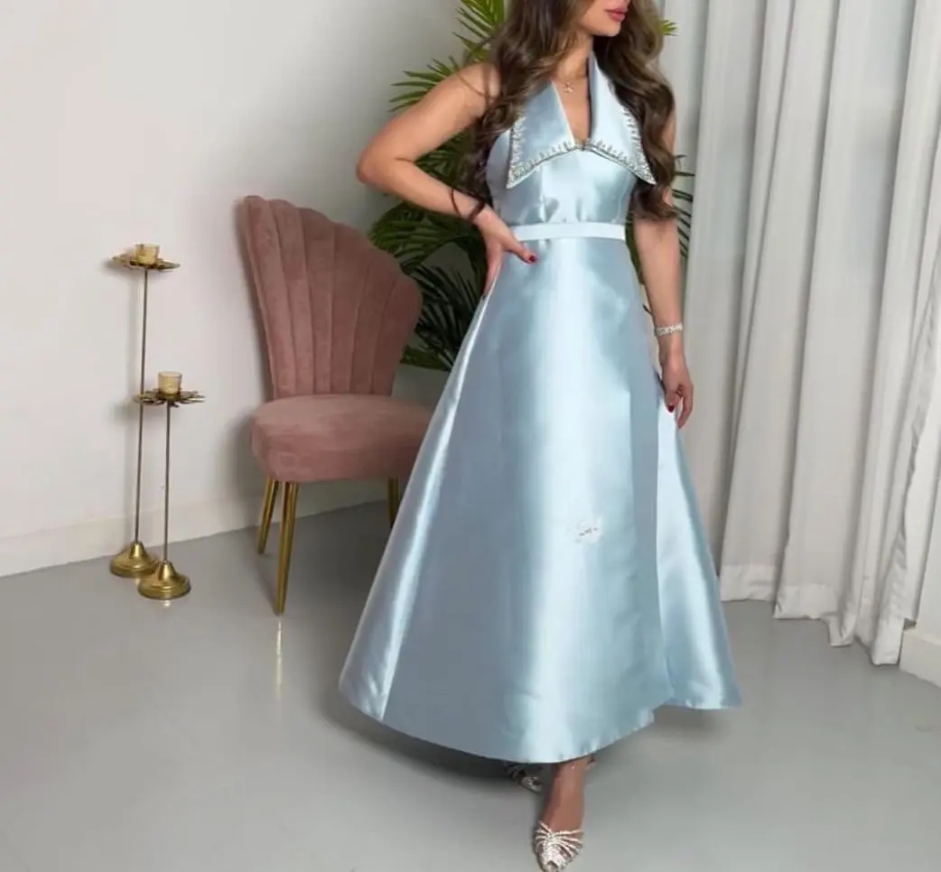 

Женские деловые платья до щиколотки с V-образным вырезом, без рукавов, с открытой спиной