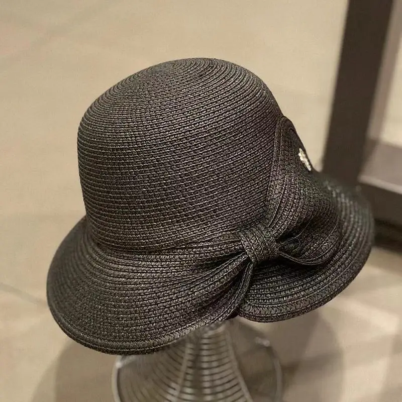

Boater Sun Caps Summer Beach Hats for Women Fashion Braided Bow Straw Hat Designer Sun Visor Cap Ladies Hats Bucket Cap