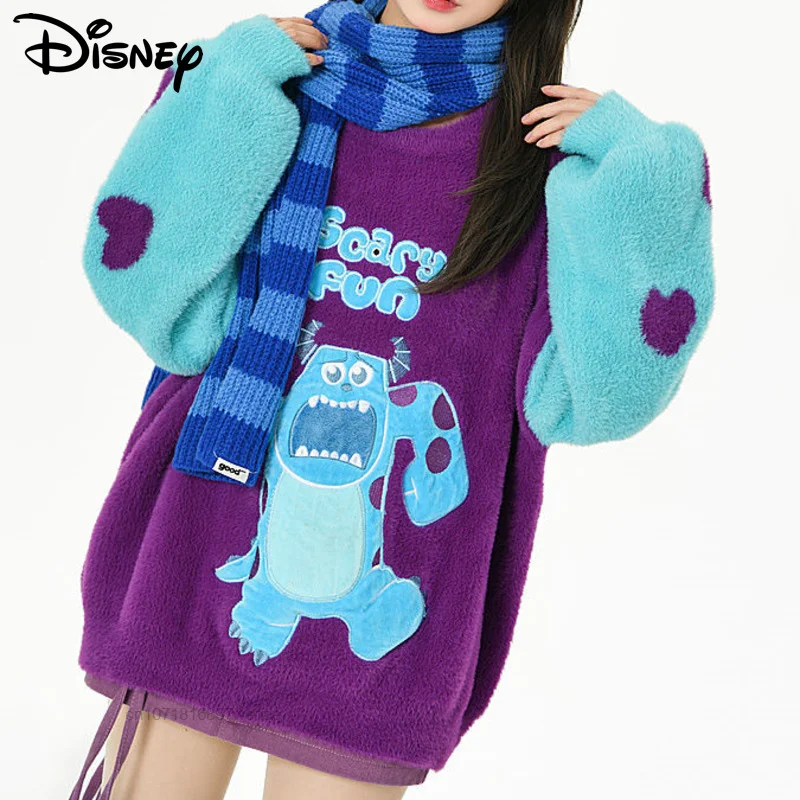 

Disney Monsters University Toy Story Cartoon Trendy Women Cute Color Cotton Pullovers Wool Warm Knitted Sweaters Fashion Clothes