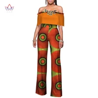 brw women clothing africa rompers womens jumpsuit bazin riche out off shoulder long pants for women high waist bodysuit wy2481