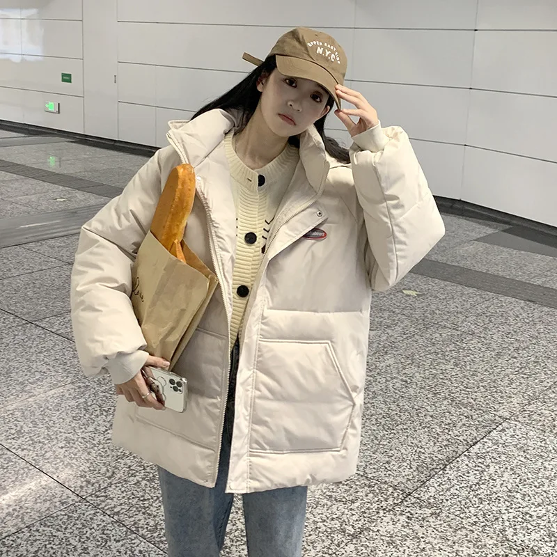 2022 Jacket Female Students Large Yards Loose Cotton Jacket Bread Clothes Korean Version of A Small Child Cotton Jacket Female