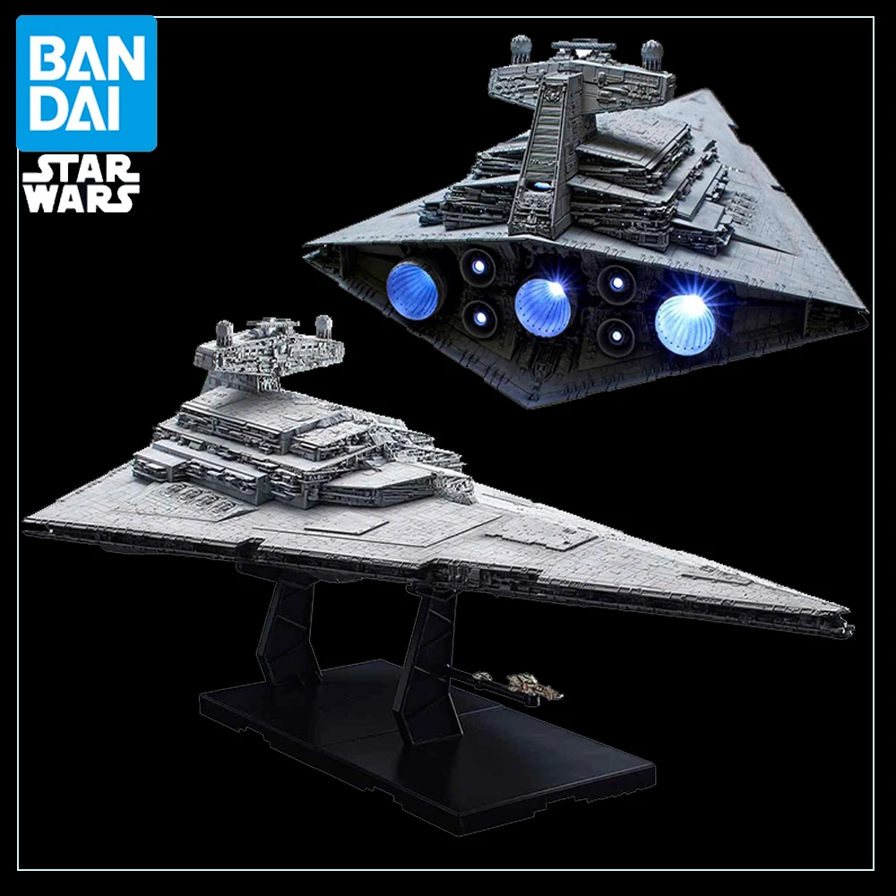 

Конструктор Bandai Звездные войны 9 1/5000 Звездный Разрушитель Аниме фигурки сборные Блоки Модель обычная версия светящаяся пластина 32 см