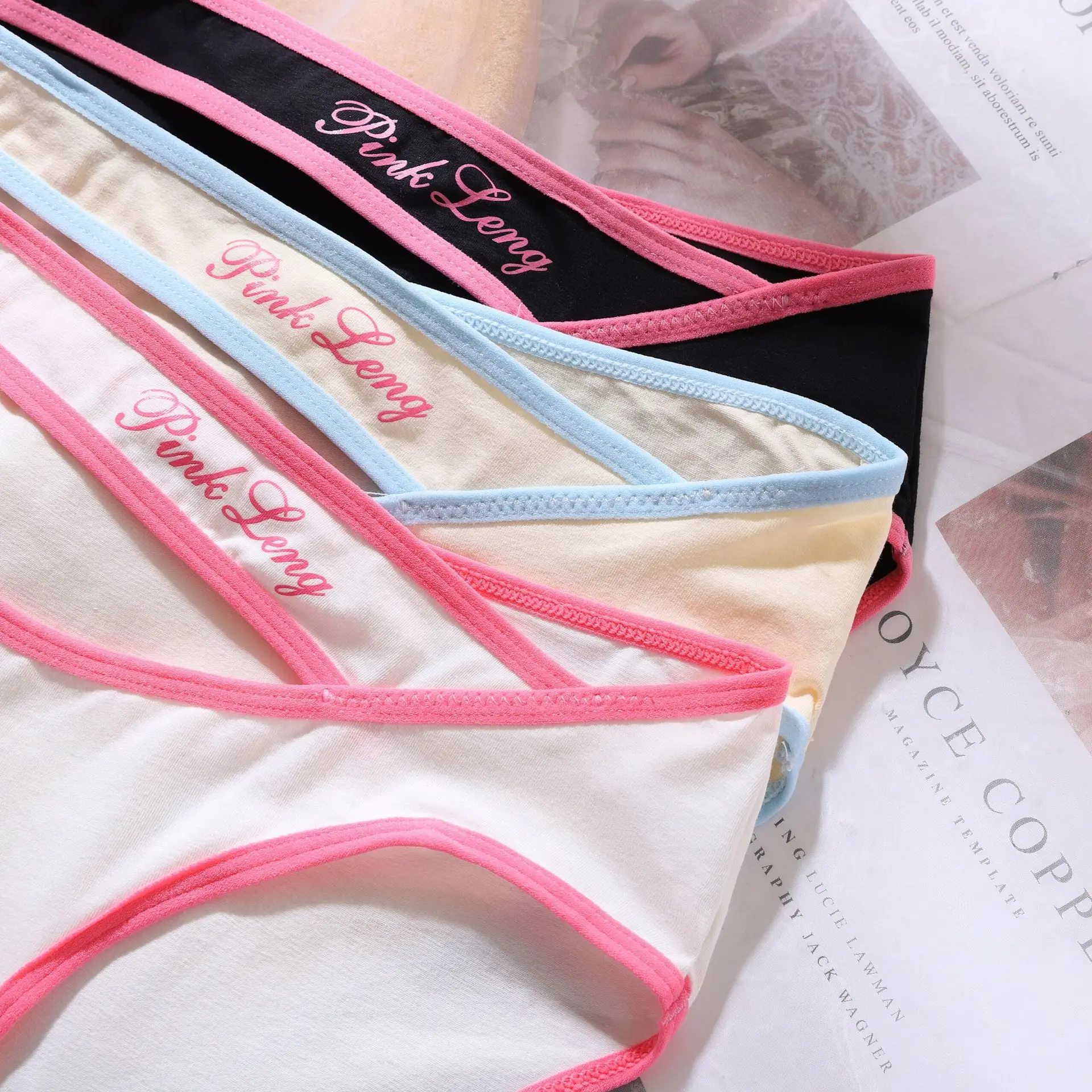 Цветное нижнее белье с надписью Барби для милой девушки аниме женские стринги